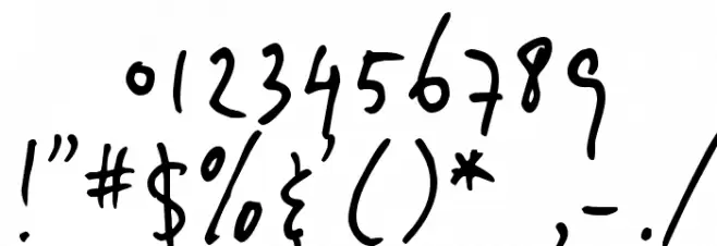 VincHand Font OTHER CHARS