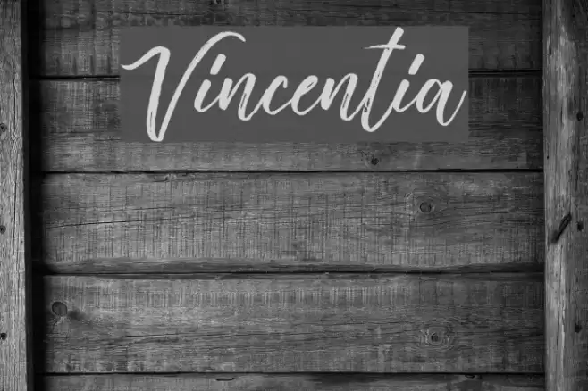 Vincentia Шрифта examples