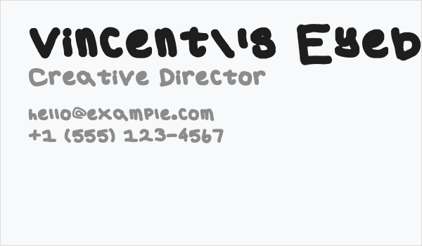 Vincent's Eyeball Business Card