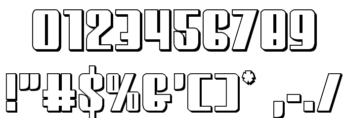 Vindicator 3D Regular Font OTHER CHARS