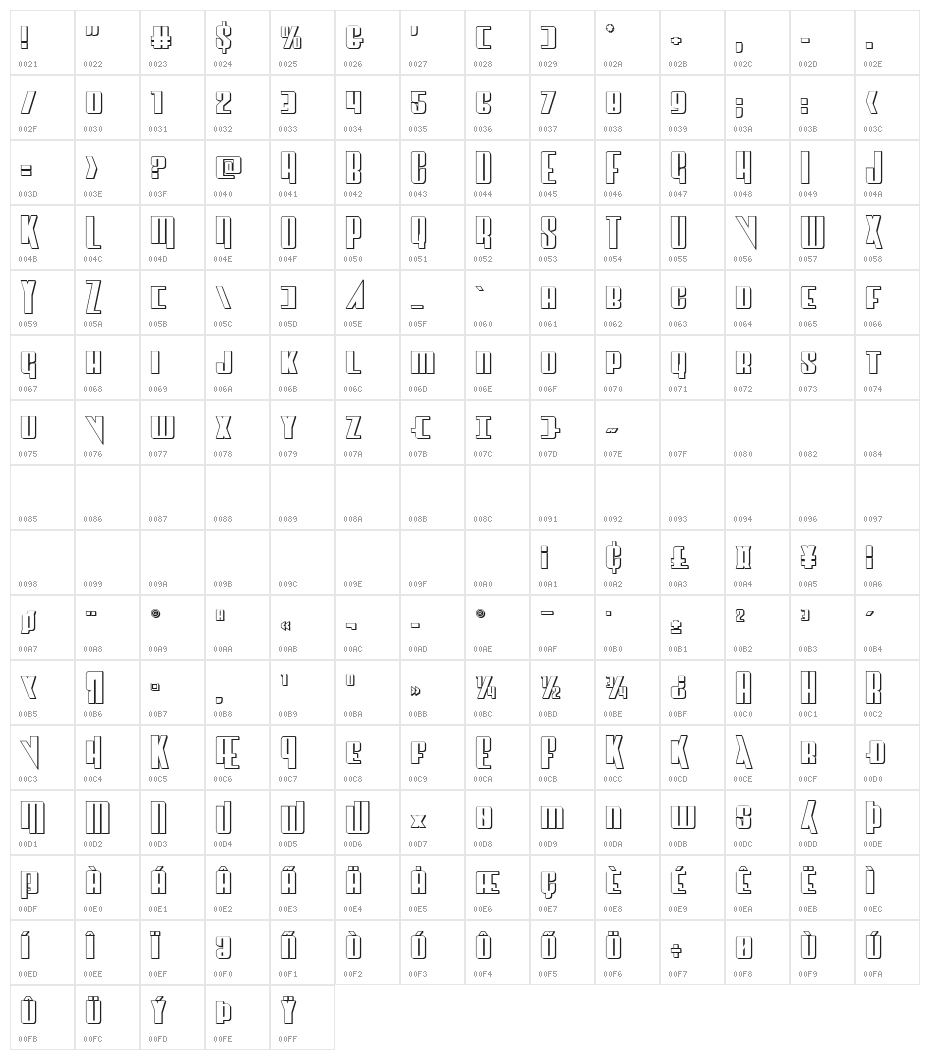 Vindicator 3D Regular Character Map
