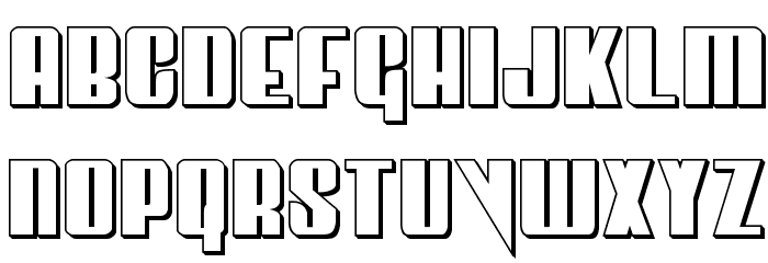 Vindicator 3D Regular Font LOWERCASE