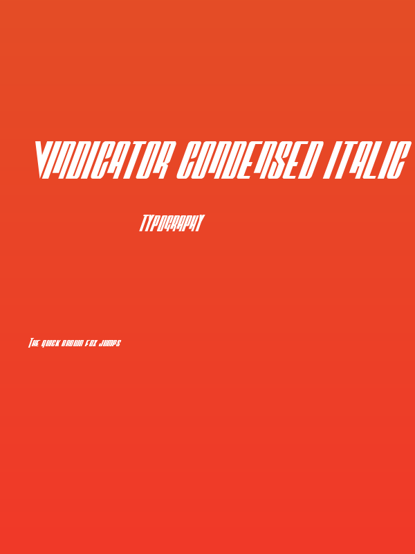 Vindicator Condensed Italic Poster