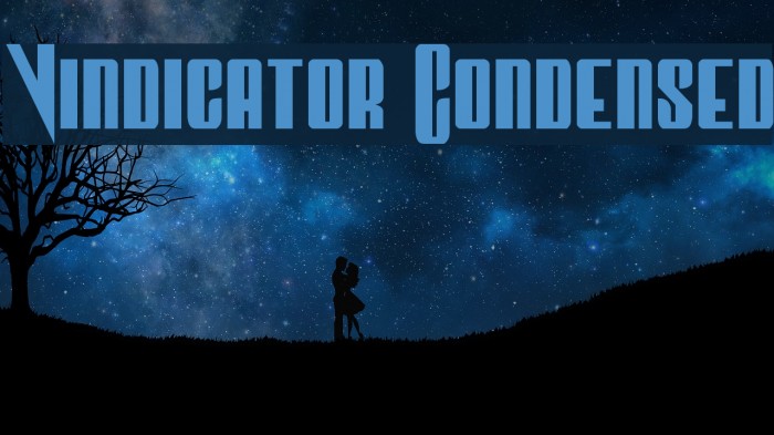 Vindicator Condensed Font examples