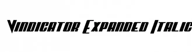 Vindicator Expanded Italic  Frei Schriftart Herunterladen