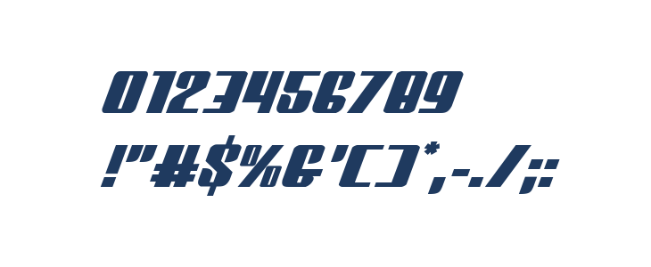 Vindicator Expanded Italic Other Characters