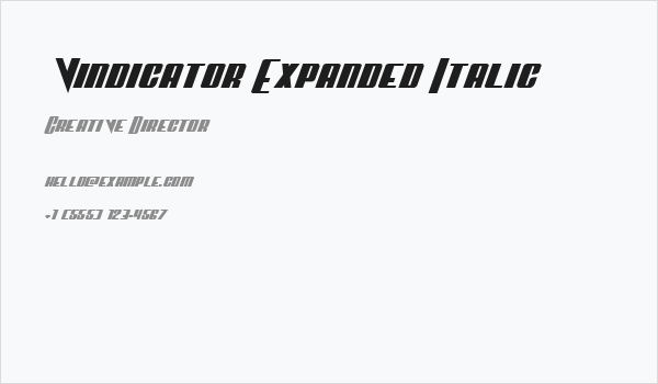 Vindicator Expanded Italic Business Card