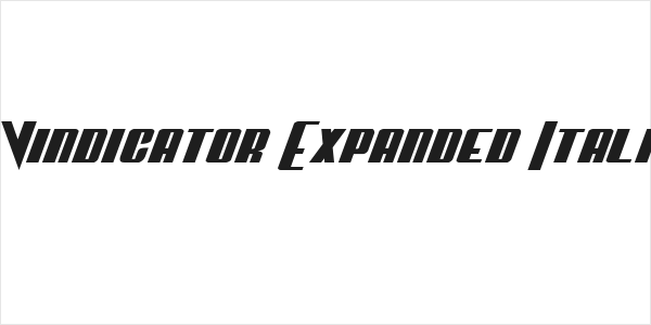 Vindicator Expanded Italic Logo