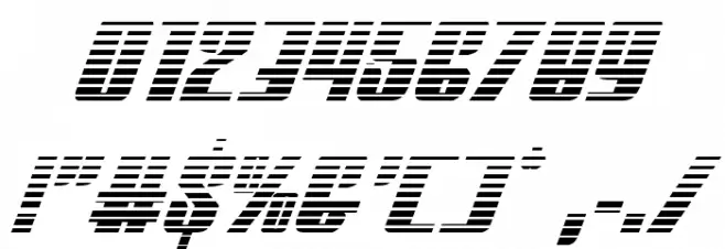 Vindicator Gradient Italic Font OTHER CHARS