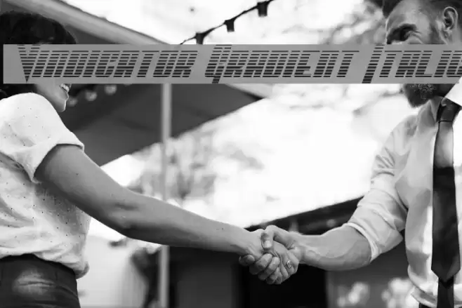 Vindicator Gradient Italic Font examples