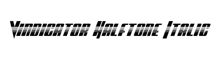 Vindicator Halftone Italic Caratteri
