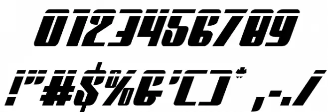 Vindicator Laser Italic Font OTHER CHARS