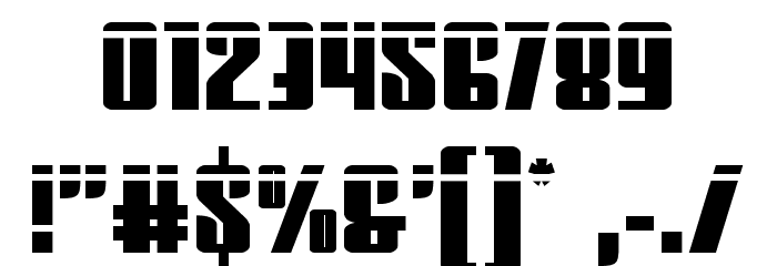 Vindicator Laser Font OTHER CHARS