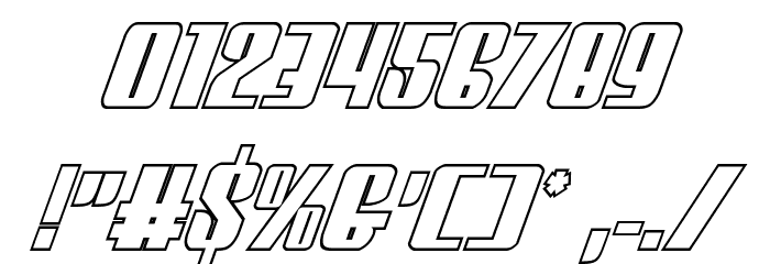 Vindicator Outline Italic Font OTHER CHARS