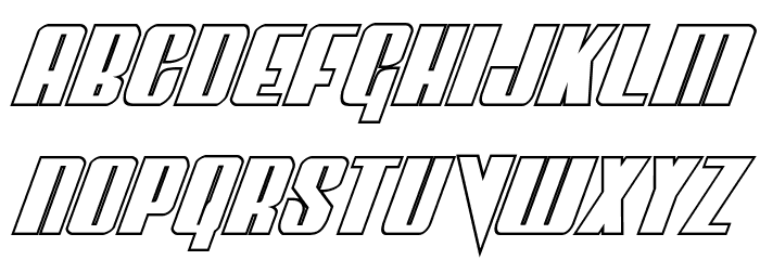 Vindicator Outline Italic Font LOWERCASE