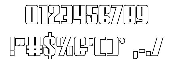 Vindicator Outline Regular Font OTHER CHARS