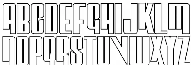 Vindicator Outline Regular Caratteri MAIUSCOLE