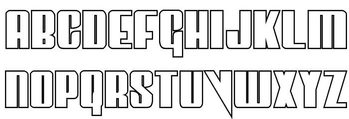 Vindicator Outline Regular Font LOWERCASE