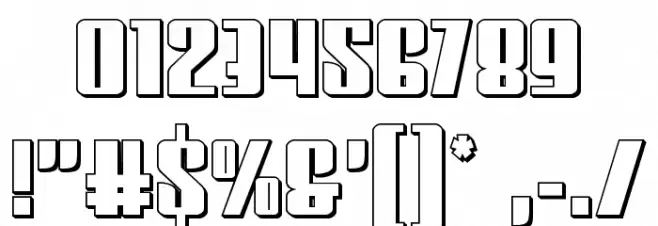 Vindicator Outline Font OTHER CHARS