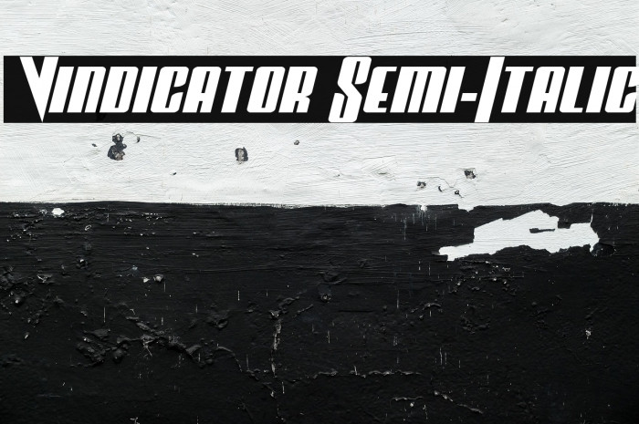 Vindicator Semi-Italic Font examples
