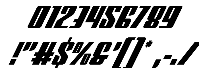 Vindicator Super-Italic Font OTHER CHARS