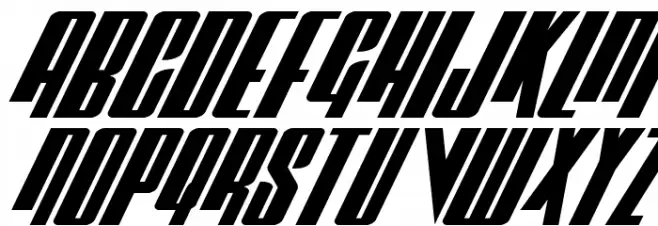 Vindicator Super-Italic Caratteri MAIUSCOLE