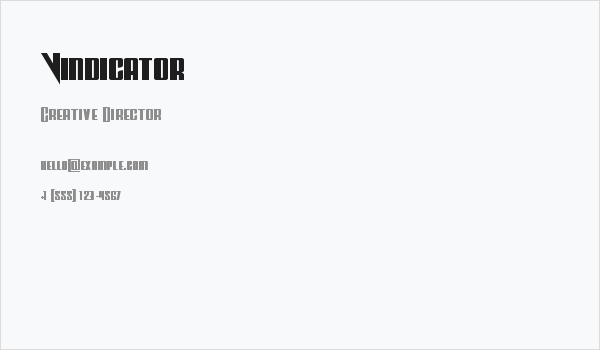 Vindicator Business Card