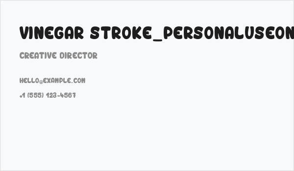 Vinegar Stroke_PersonalUseOnly Business Card