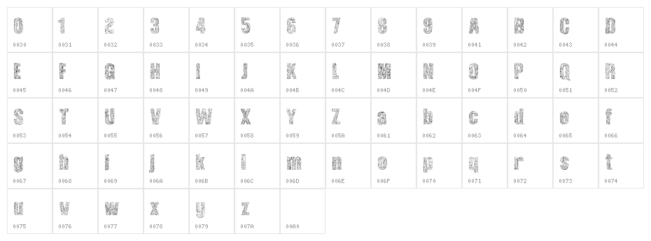 Vinegraphy Character Map