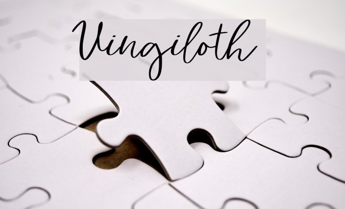 Vingiloth Font examples