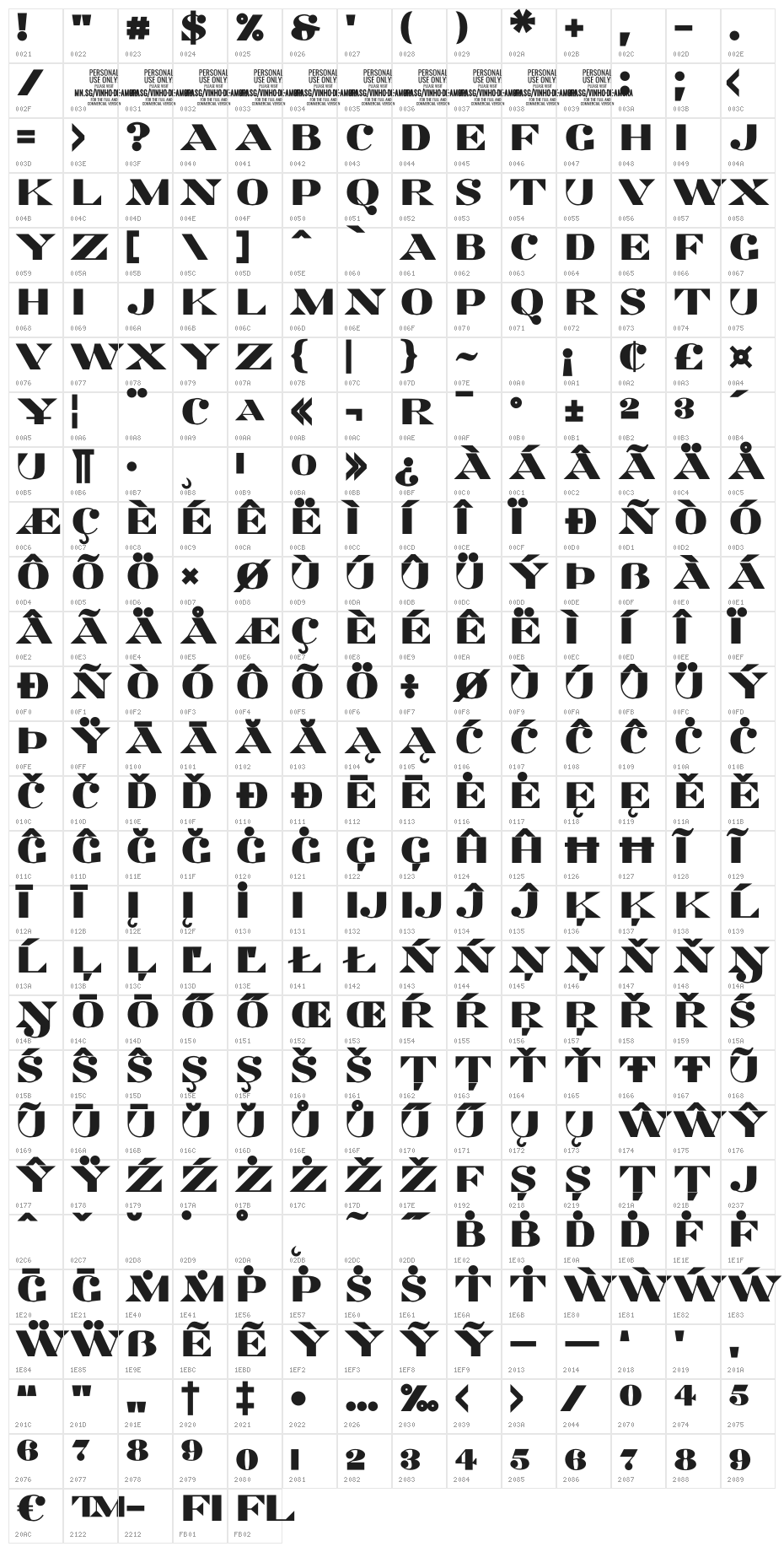 Vinho De Amora PERSONAL USE ONLY Black Character Map