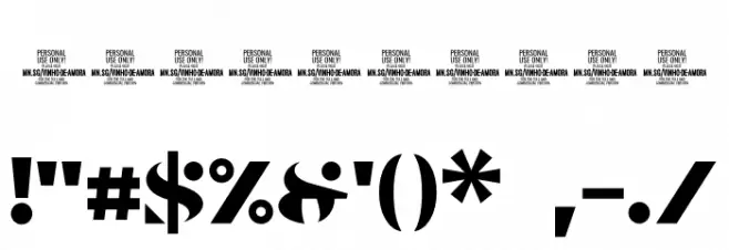 Vinho De Amora PERSONAL USE ONLY Stencil Font OTHER CHARS