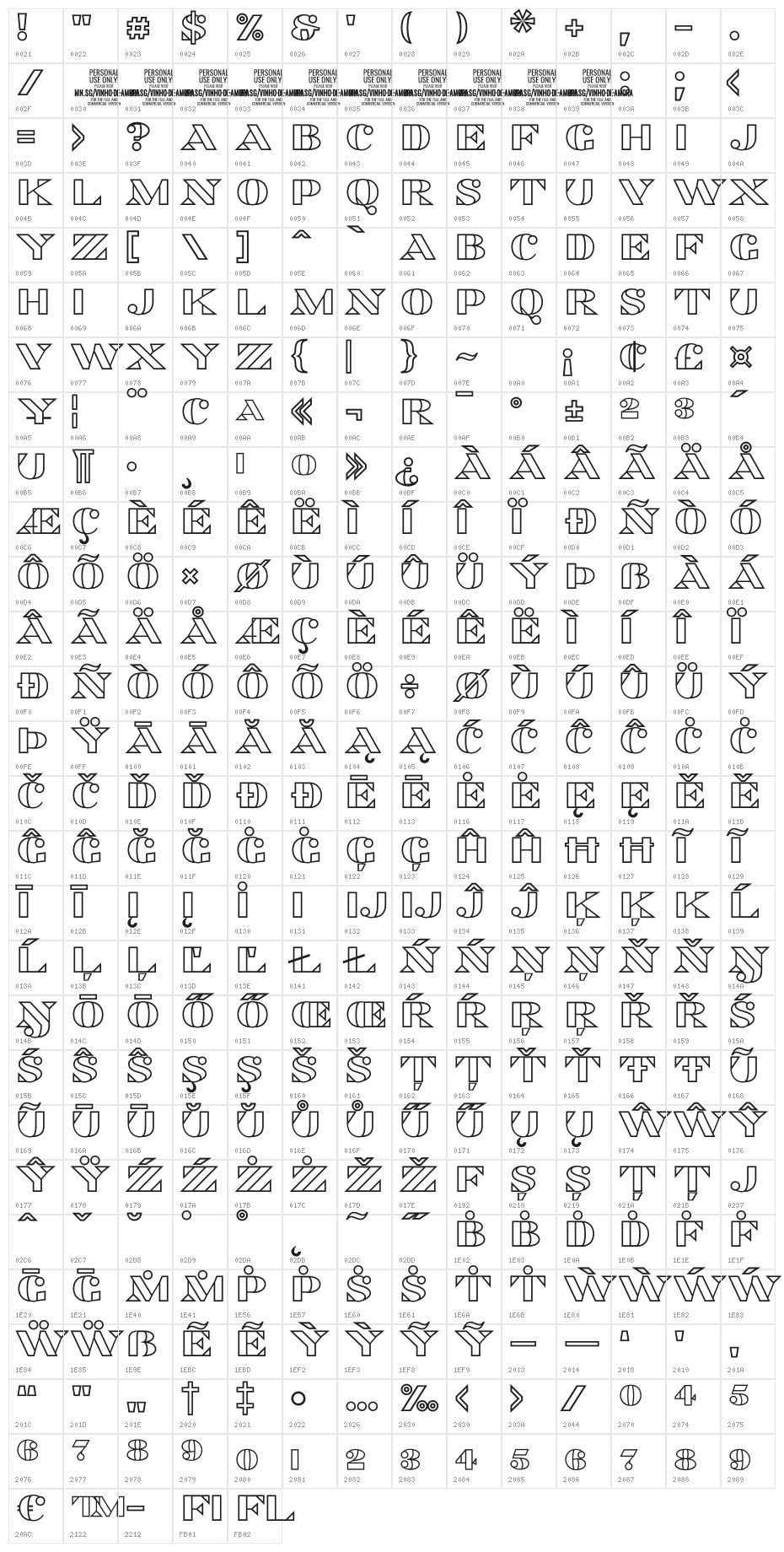 Vinho De Amora PERSONAL USE ONLY White Character Map