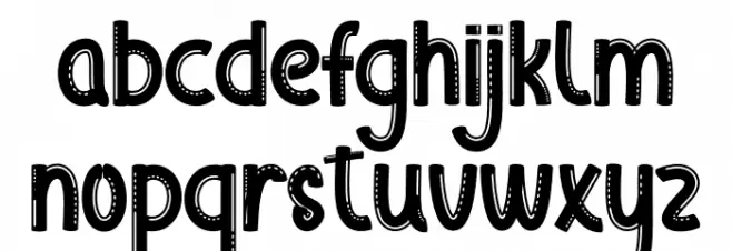 Vintage Comic Schriftart Kleinbuchstaben