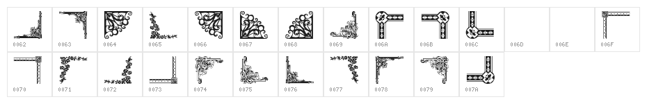 Vintage Decorative Corners 10 Character Map