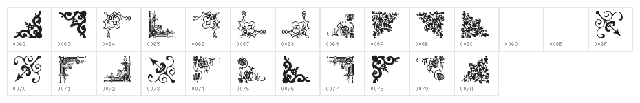 Vintage Decorative Corners 11 Character Map