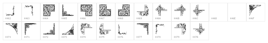 Vintage Decorative Corners 15 Character Map