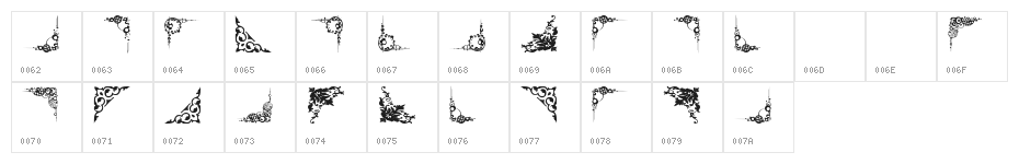 Vintage Decorative Corners 24 Character Map