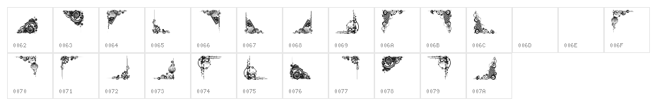 Vintage Decorative Corners 27 Character Map