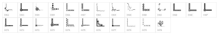 Vintage Decorative Corners 28 Character Map