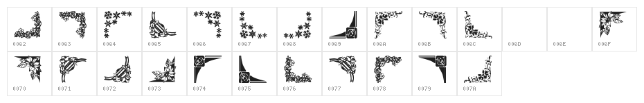 Vintage Decorative Corners 2 Character Map