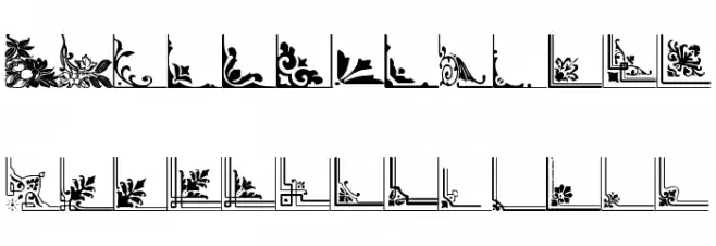 Vintage Decorative Corners 31 Font Litere mici