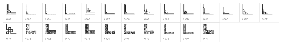 Vintage Decorative Corners 32 Character Map