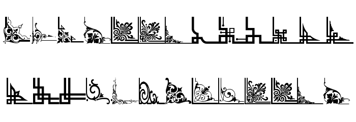 Vintage Decorative Corners 34 Font LOWERCASE