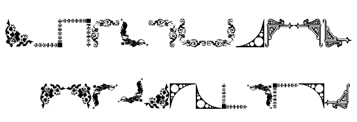 Vintage Decorative Corners 3 Font LOWERCASE