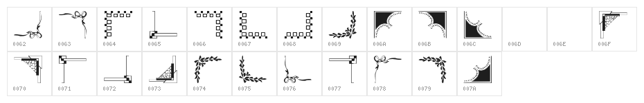 Vintage Decorative Corners 4 Character Map