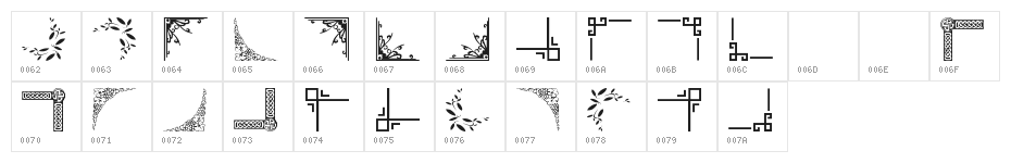 Vintage Decorative Corners 5 Character Map