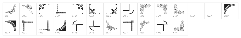 Vintage Decorative Corners 7 Character Map