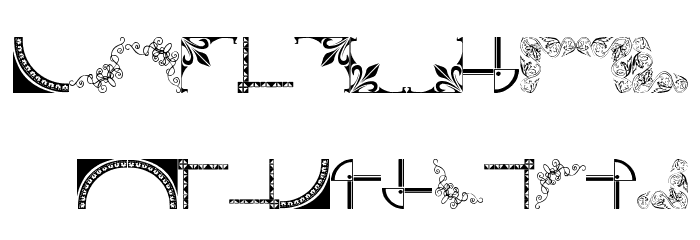 Vintage Decorative Corners 7 Font LOWERCASE