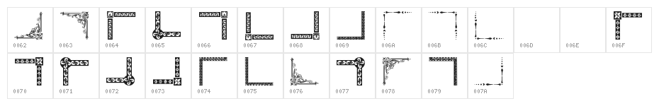 Vintage Decorative Corners 8 Character Map